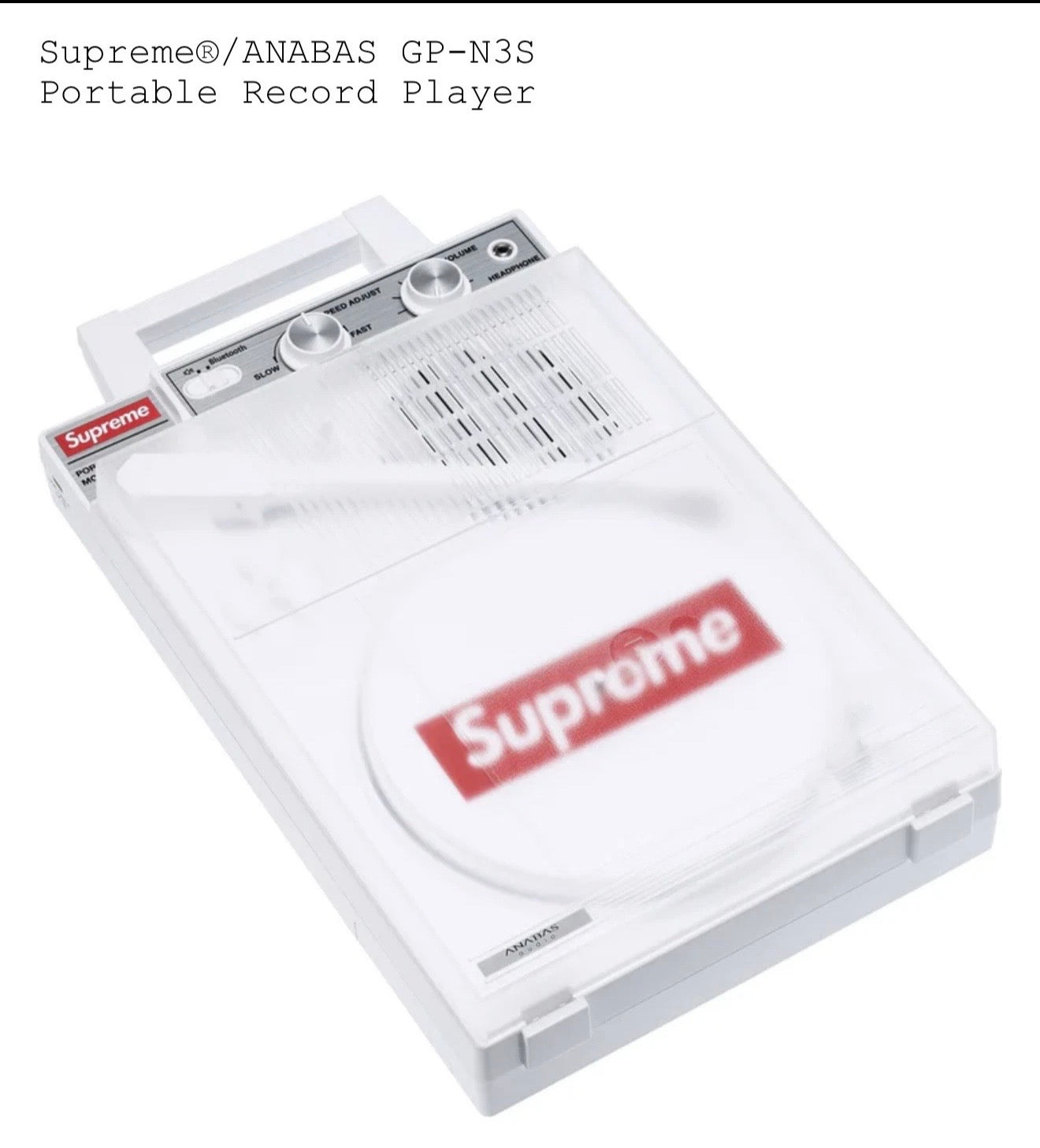 SUPREME ANABAS GP-N3S PORTABLE RECORD PLAYER – District 787 Urban